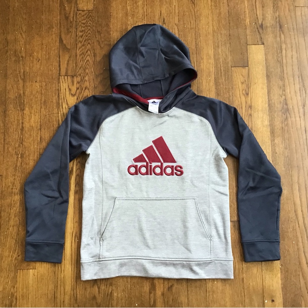 Adidas Grey/ Maroon Hoodie
